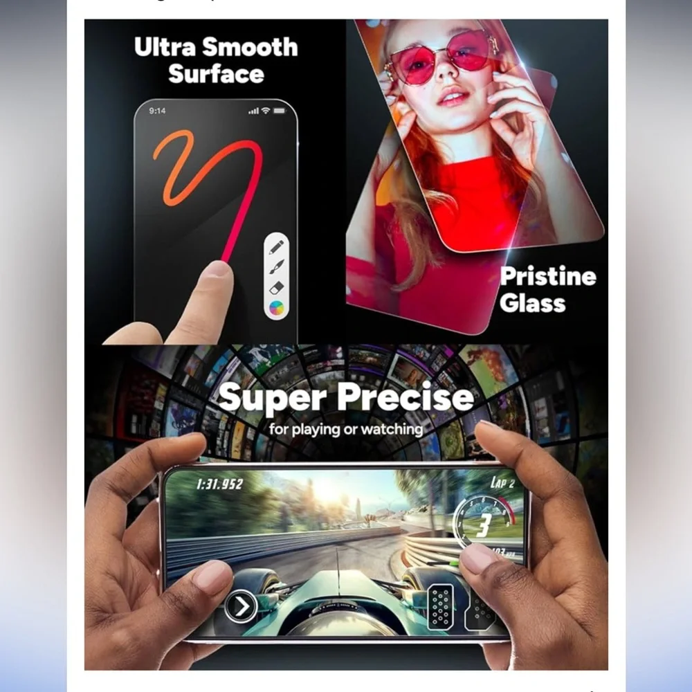 ZAGG Hybrid Glass InvisibleShield Scratch Resistant Screen Protector iPhone15Pro